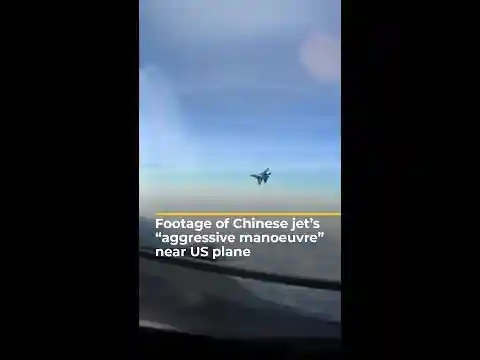 Footage of Chinese jet’s “aggressive manoeuvre” near US plane | AJ #shorts