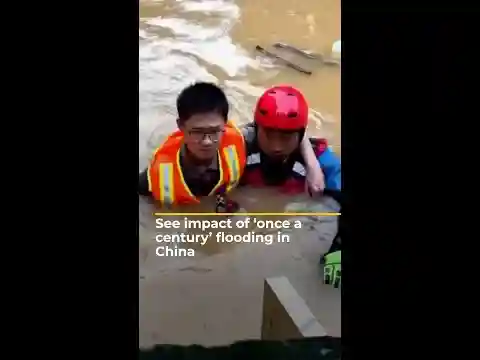 100,000 people evacuated from China flood zone | #AJshorts