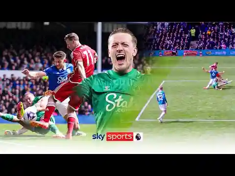 ALL angles of Jordan Pickford's 'Superman' save to deny Nottingham Forest 🥵
