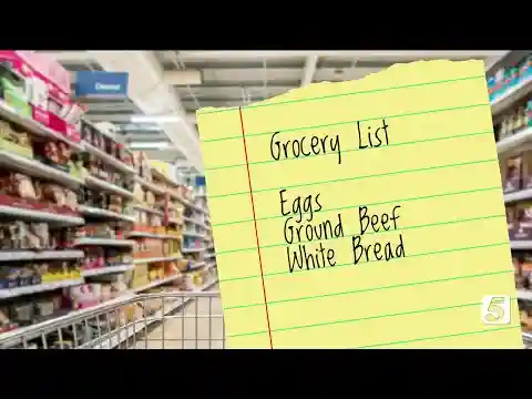 Checking the latest prices of eggs, ground beef and white bread