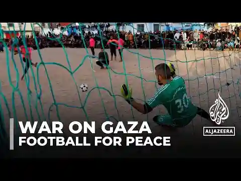 Displaced Palestinians in Gaza hold football tournament for peace