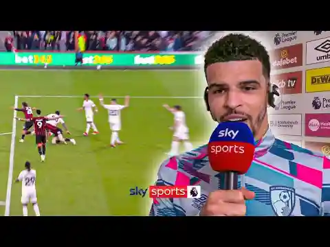Dominic Solanke reacts to controversial incidents against Manchester United