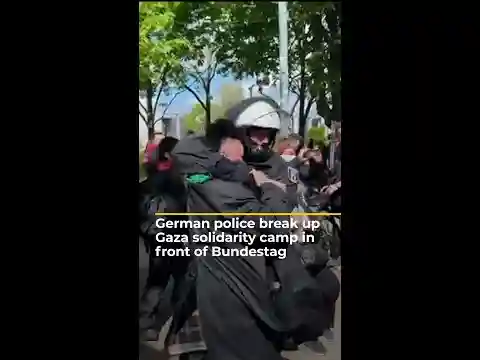 German police break up Gaza solidarity camp in front of Bundestag | #AJshorts