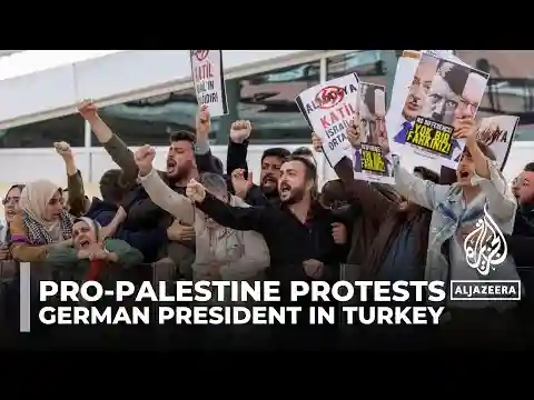 Pro-Palestine protesters condemn German president over Israel support in Istanbul