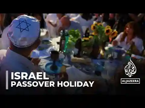 Relatives of Israeli captives are marking Passover in Tel Aviv 'Hostage Square'