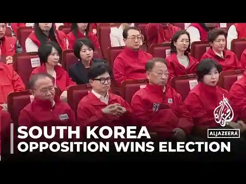 South Korea election: Opposition set to retain control of parliament