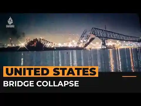 Baltimore bridge collapses after cargo ship collision | #AJshorts