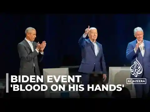 'Blood on his hands': Palestine supporters gatecrash Biden event