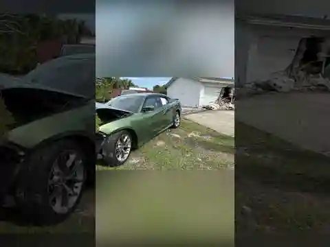 Security footage of a car crashing into Titusville home at the end of a chase