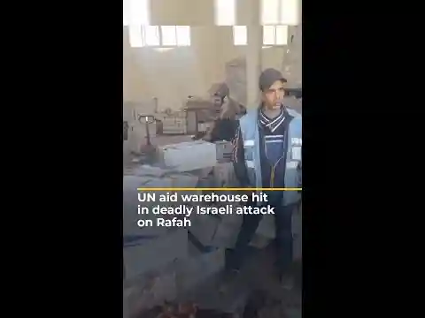 UN warehouse hit in deadly Israeli attack on Rafah | AJ #shorts