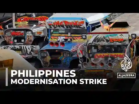 Jeepney drivers in the Philippines protest over 'modernisation' rules