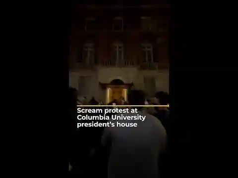 Scream protest at Columbia University president’s house | AJ #shorts