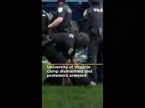 University of Virginia camp dismantled and protesters arrested | #AJshorts