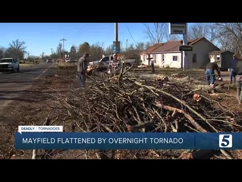 Mayfield residents leave homes to volunteer, including farmer with dozer who helped restore power