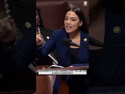 Rep. Alexandria Ocasio-Cortez excoriates Republicans for ousting Rep. Ilhan Omar from committee.