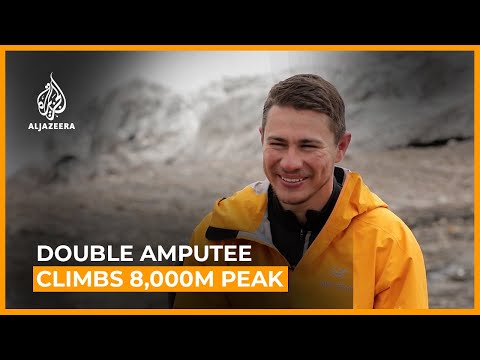 Russian double amputee climbs 8,000m Nepal peak. | AJ #shorts
