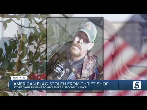 Thrift shop owners want to give American flag thief a second chance