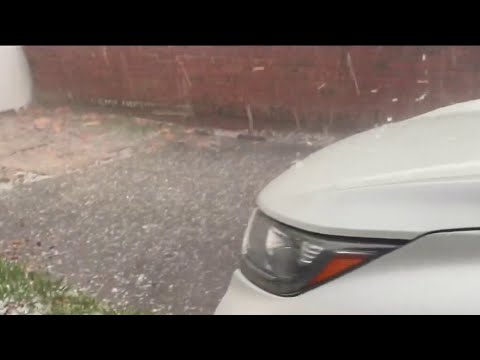 Videos, pictures show hail larger than a quarter raining down across Central Florida
