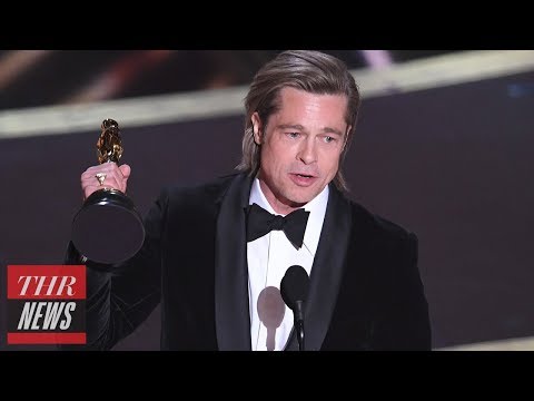 Brad Pitt Calls Out John Bolton During Oscars Acceptance Speech | THR News