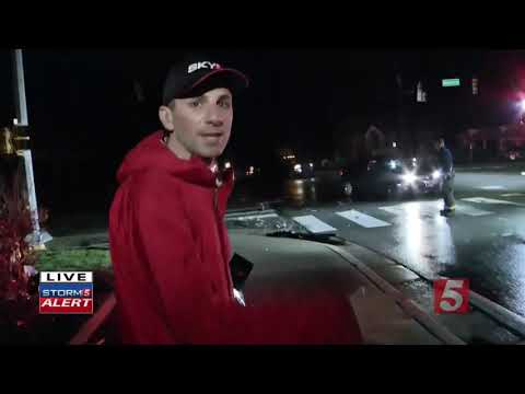 Chris Conte looks at damage after tornado hits Germantown