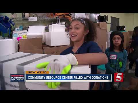 Community Resource Center filled with donations after deadly tornado