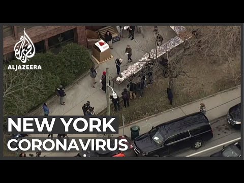 Drive-through coronavirus testing centre opens in New York