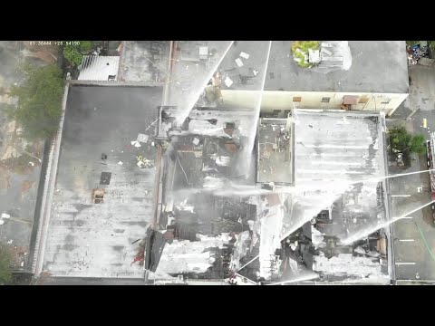 Drone video shows fire at former Orlando Rescue Mission building