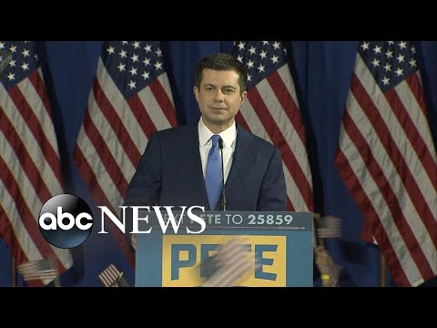 Former mayor Pete Buttigieg speaks to supporters at close of NH primary