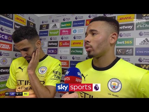 Gabriel Jesus & Riyad Mahrez react to Man City’s Champions League ban & their win over Leicester
