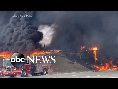 Indianapolis highway crash inferno | WNT