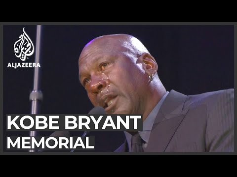 Los Angeles honours Kobe Bryant and daughter in public memorial