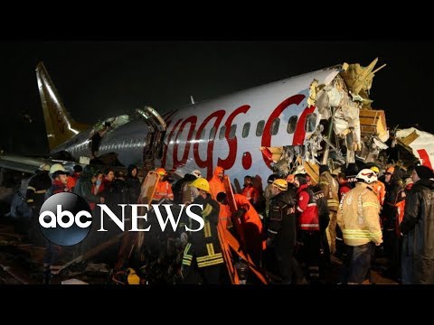 Passenger jet slides off runway, breaks into pieces in Turkey