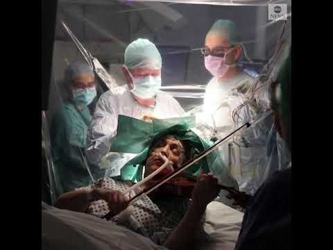 Patient plays the violin during brain surgery to remove tumor | ABC News