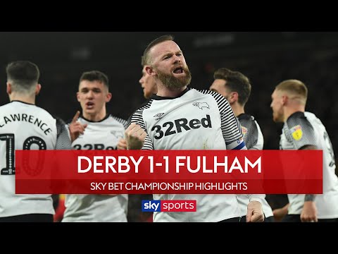 Rooney scores Panenka on 500th appearance | Derby 1-1 Fulham | EFL Championship Highlights