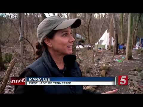 Tennessee's First Lady tours homeless camps as part of volunteer initiative