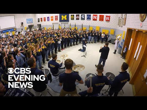 The Michigan Marching Band finds a future recruit